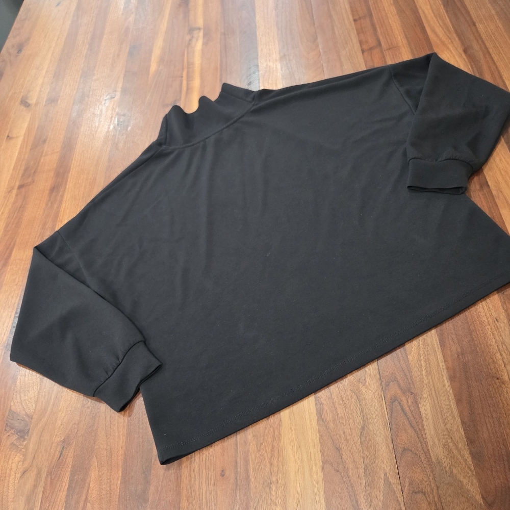 p cill Pt10457 Norah Mock Neck Long Sleeve Top Dropped Shoulders Size Medium